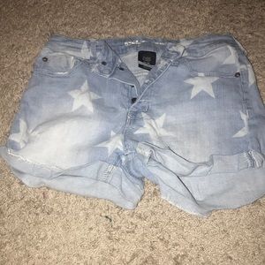 High waisted jean shorts
